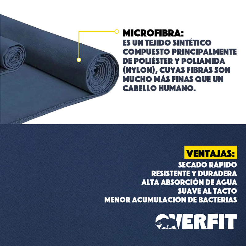 Toallas Microfibra Secado Rapido Overfit Absorbentes Pack X3