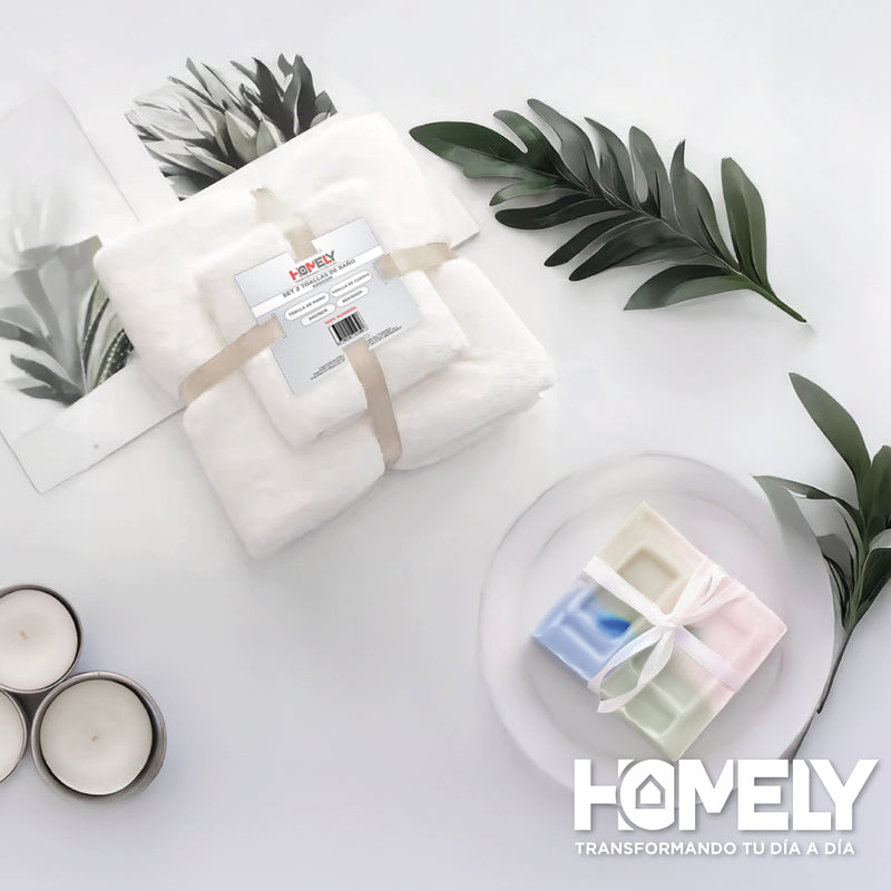 Toallas de Baño Algodon Absorbente Homely 500 Gsm Cuerpo Manos Set X2
