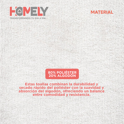 Toallas de Baño Algodon Absorbente Homely 350 Gsm Cuerpo Manos Set X2