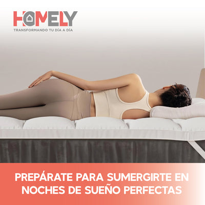 Topper Cubre Colchon 1.5 Plazas Homely Acolchado Premium