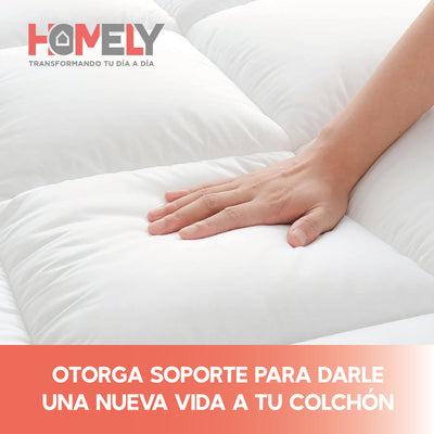 Topper Cubre Colchon 2 Plazas Homely Acolchado Premium