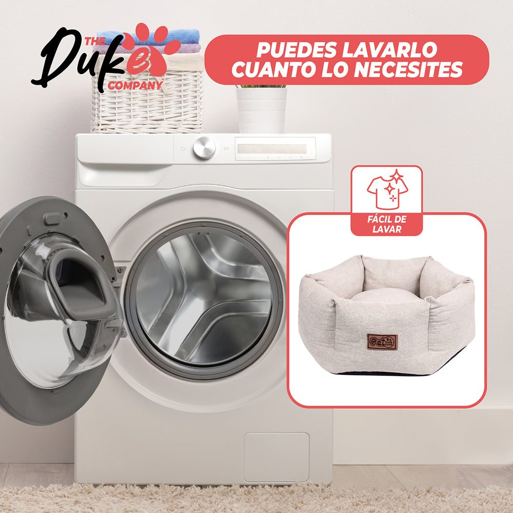 Cama de perro talla M The Duke Company 62 x 62 x 22 cm beige