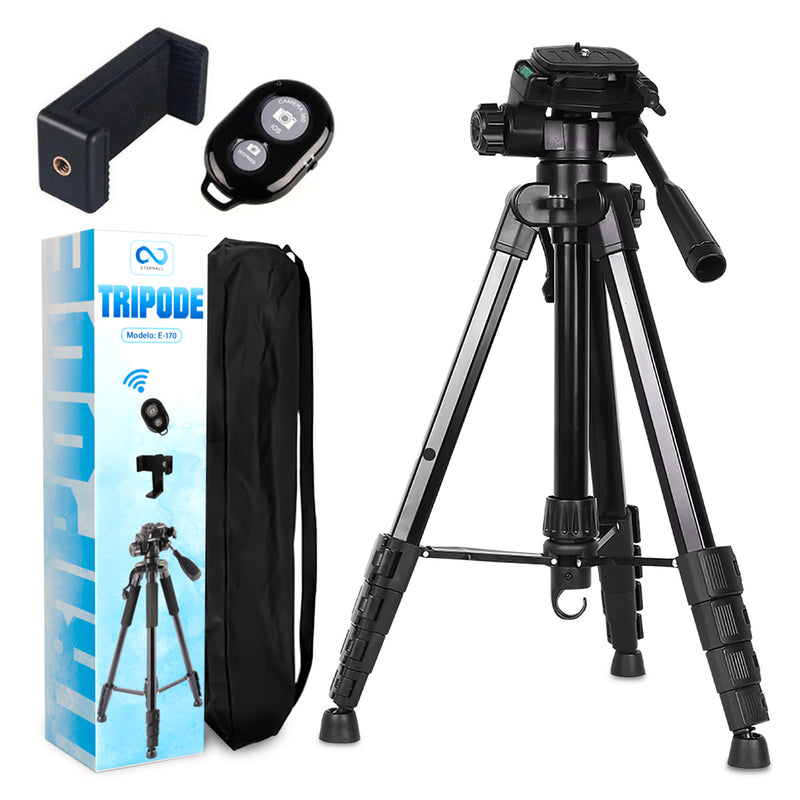 Trípode Celular Camara Portátil Aluminio Carga 10 kg 170 cm
