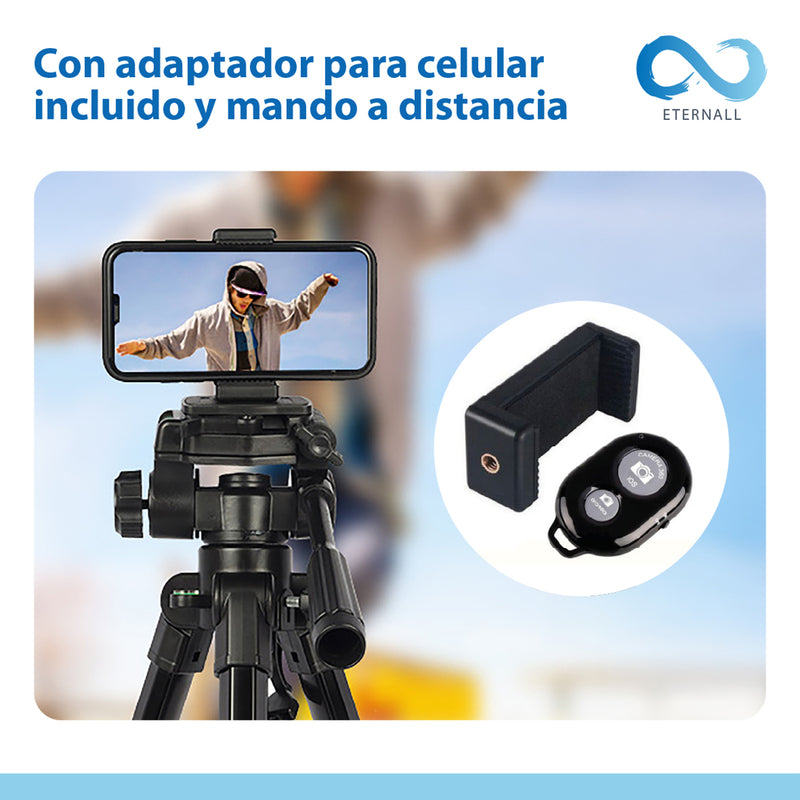 Trípode Celular Camara Portátil Aluminio Carga 10 kg 170 cm