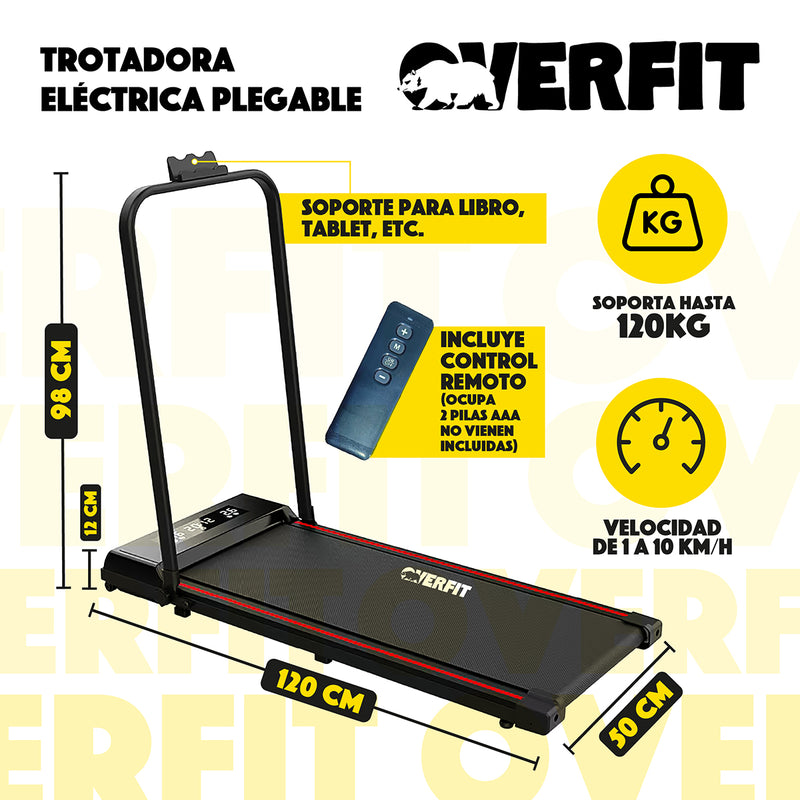 Trotadora 2 Hp Overfit Fitness Caminadora Electrica Plegable 10 Km/h
