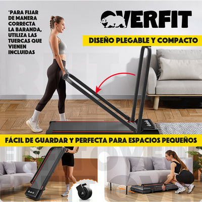 Trotadora 2 Hp Overfit Fitness Caminadora Electrica Plegable 10 Km/h