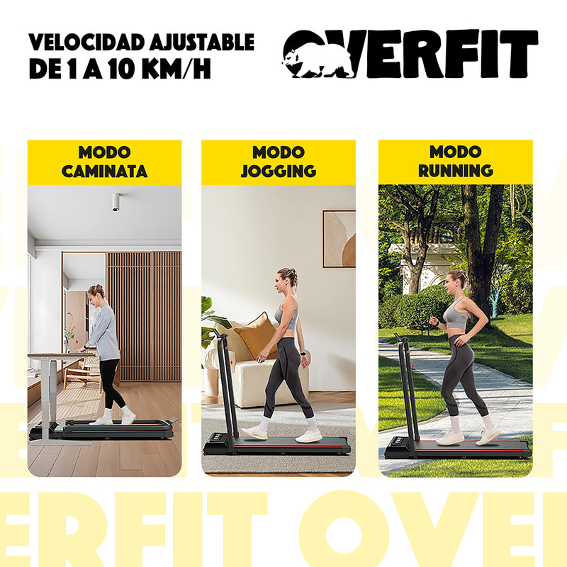 Trotadora 2 Hp Overfit Fitness Caminadora Electrica Plegable 10 Km/h