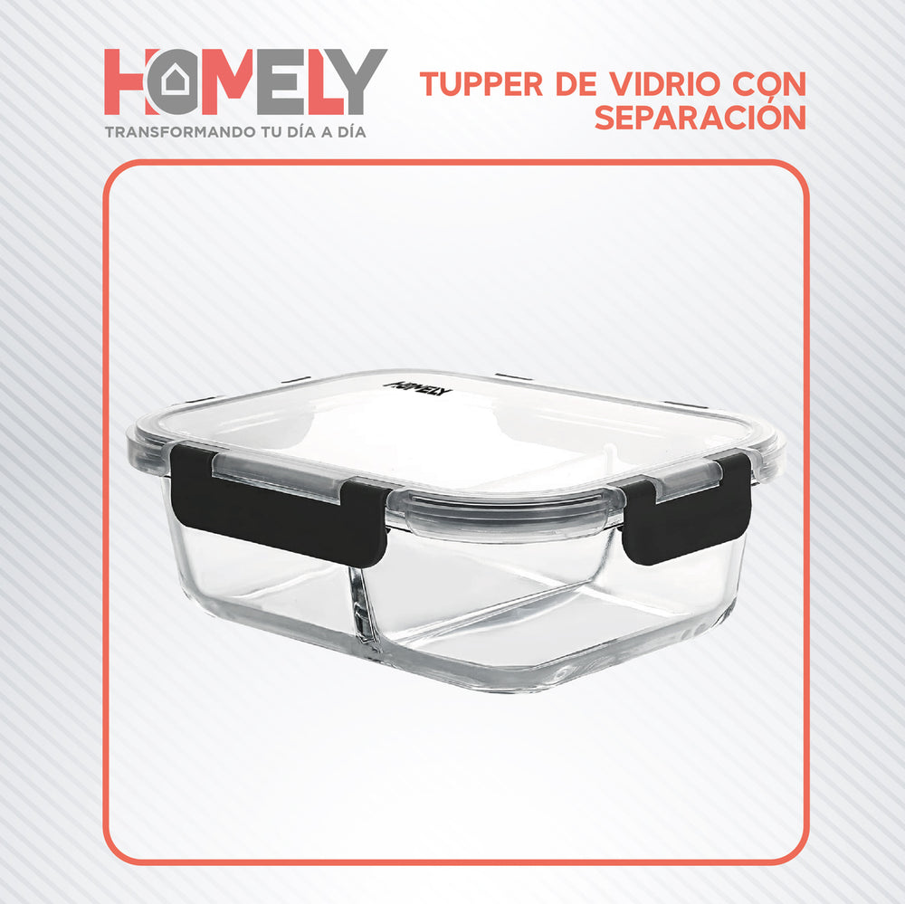 Tupper de Vidrio con Divisiones 965 ml