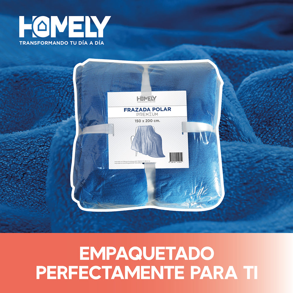Frazada Polar Termica 2 Plazas Homely Manta 150x200cm Azul