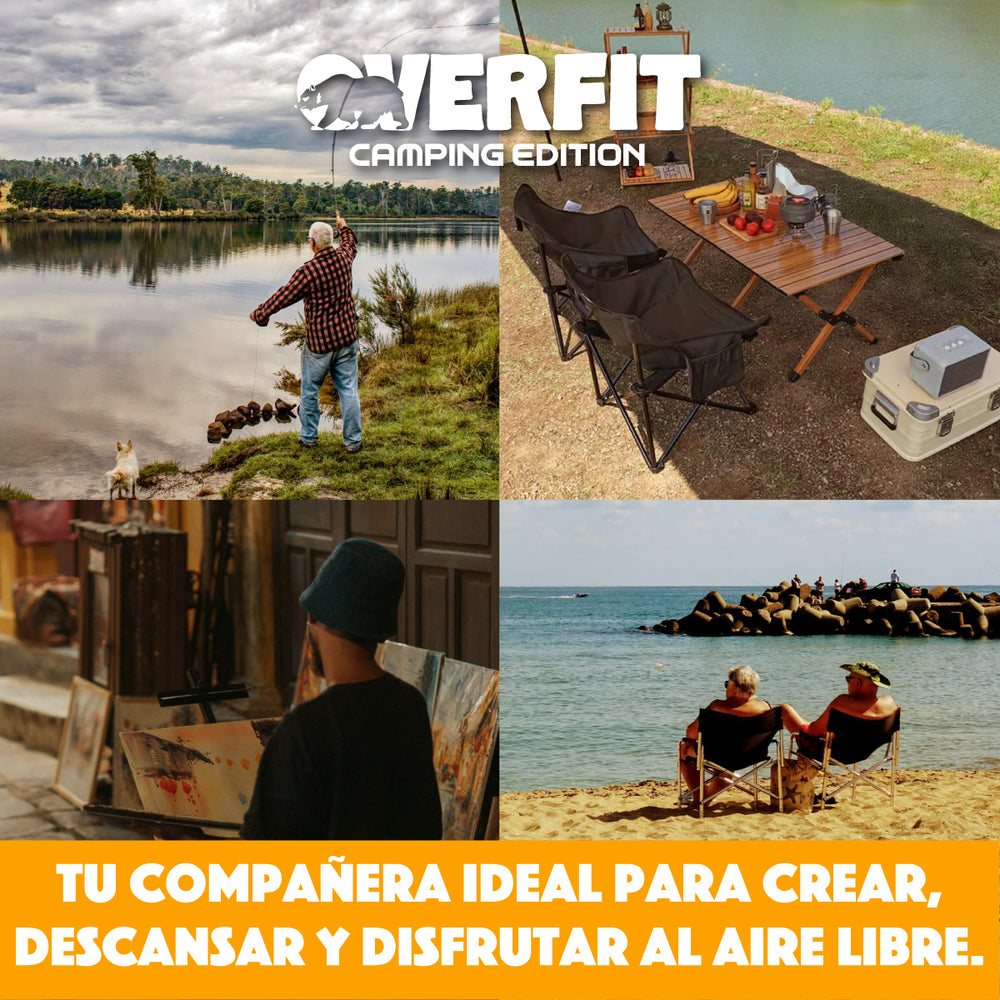 Silla Plegable Camping Overfit + Bolso Transporte Playa