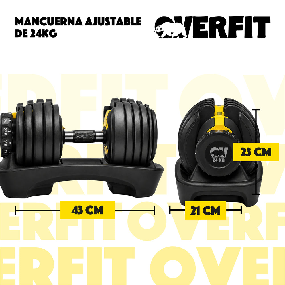 Mancuerna Ajustable 24kg Overfit - imagen 3