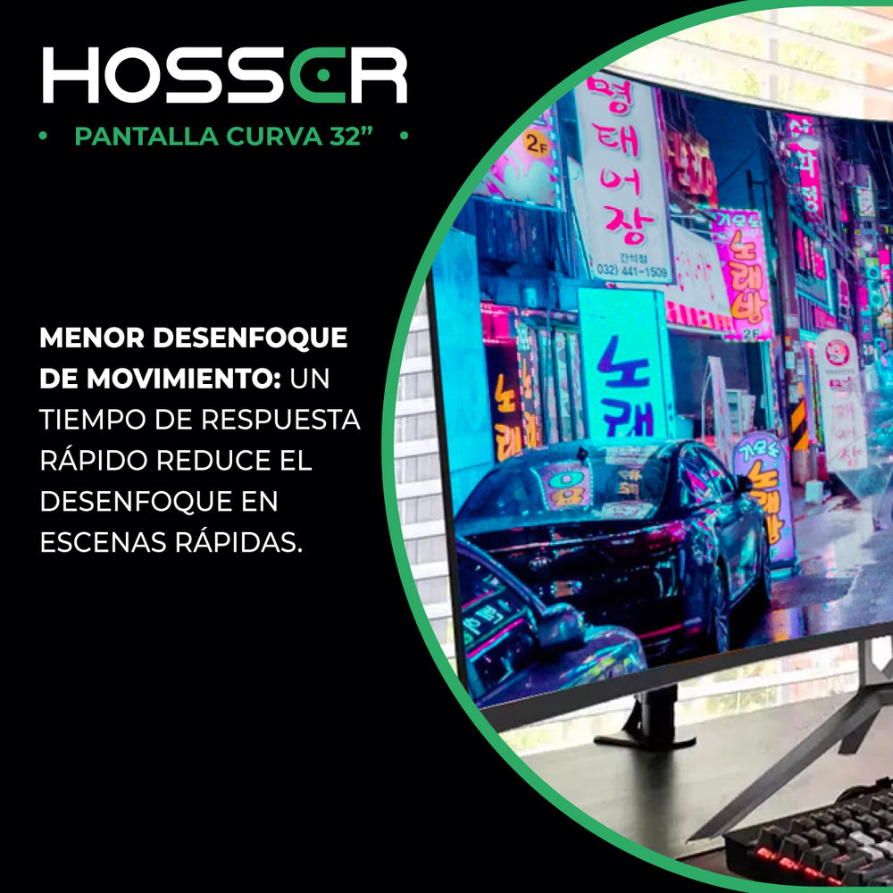 Monitor PC Gamer Curvo 32 Pulgadas Hosser FHD Gaming