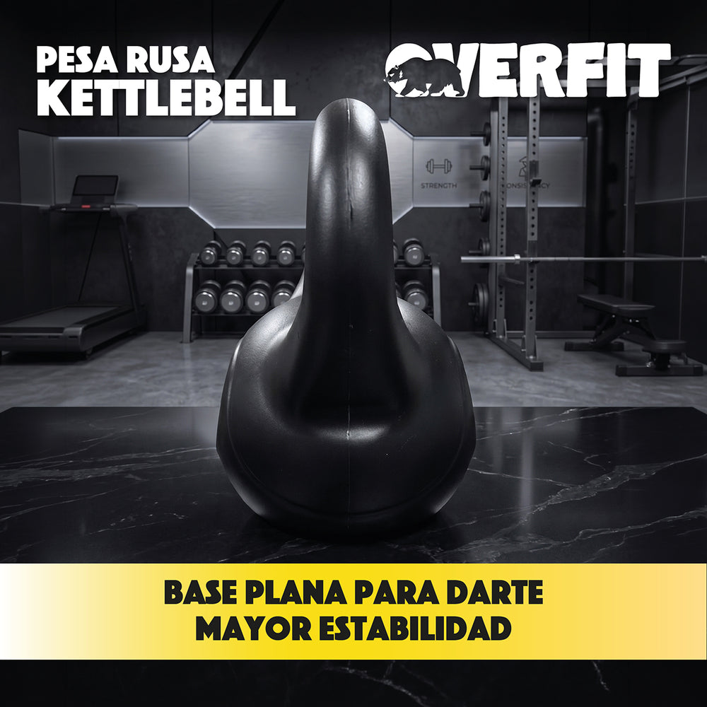 Pesa Rusa Kettlebell 12kg Overfit Entrenamiento PVC Cemento