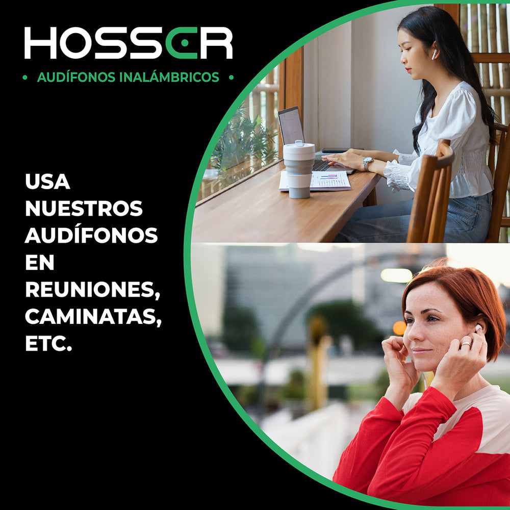 Audifonos Bluetooth In Ear Hosser 35mAh Cancelación de Ruido