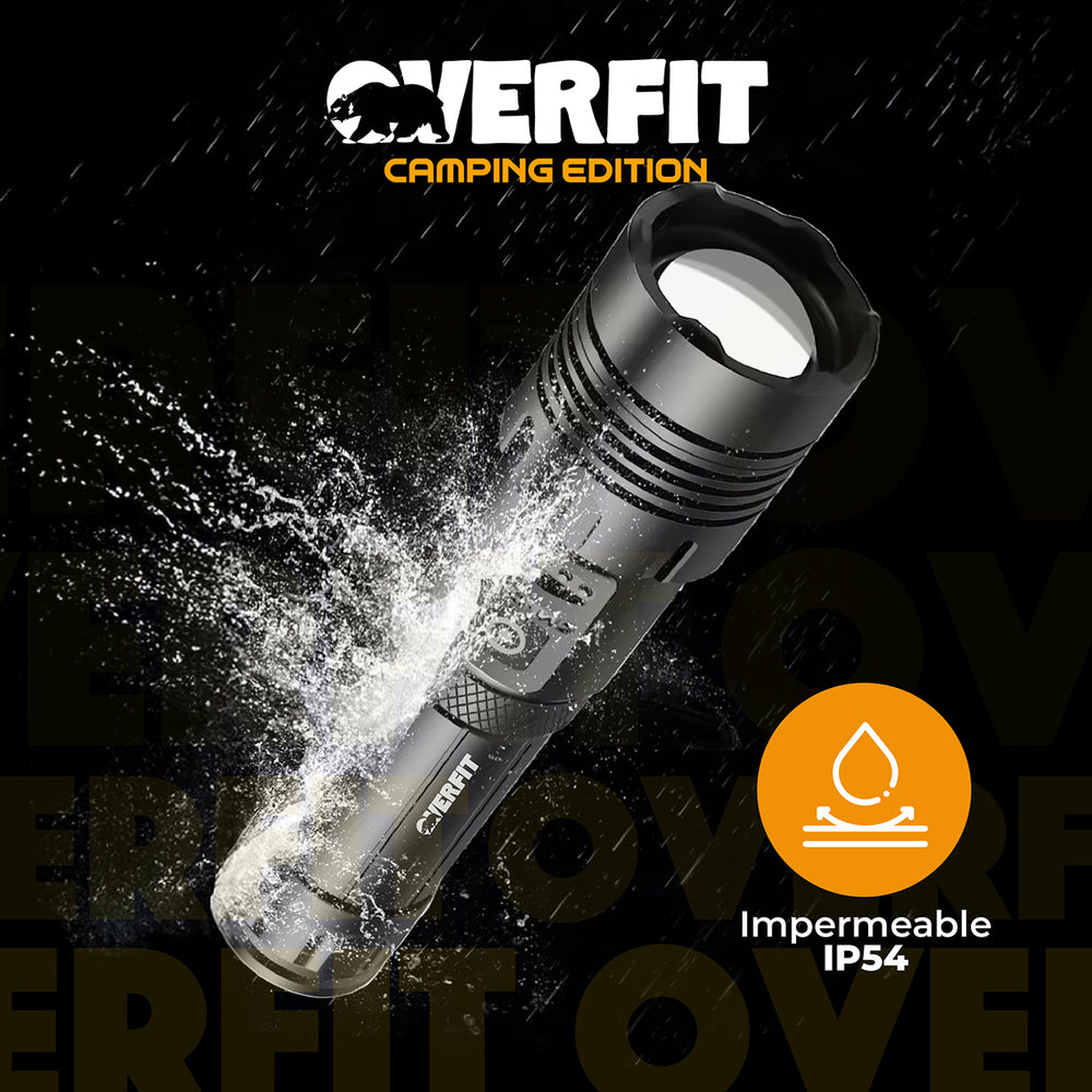 Linterna Led Largo Alcance Tactica Recargable Overfit 1500LM