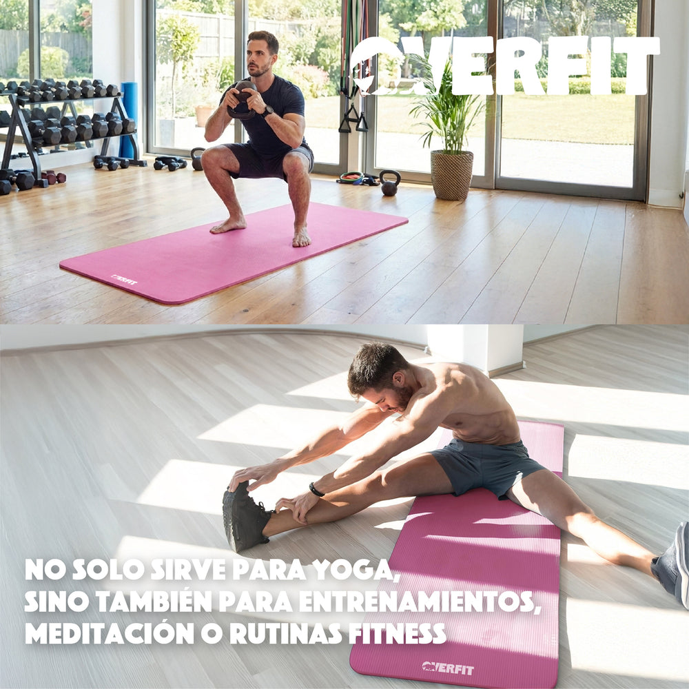 Mat Yoga NBR Overfit 189x61cm 15mm Rosado Antideslizante