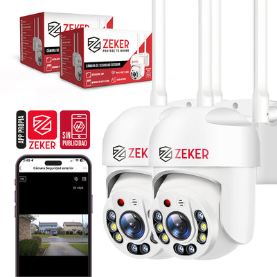 Pack x2 Cámara de Seguridad Wifi Impermeable Zeker 2MP 5G