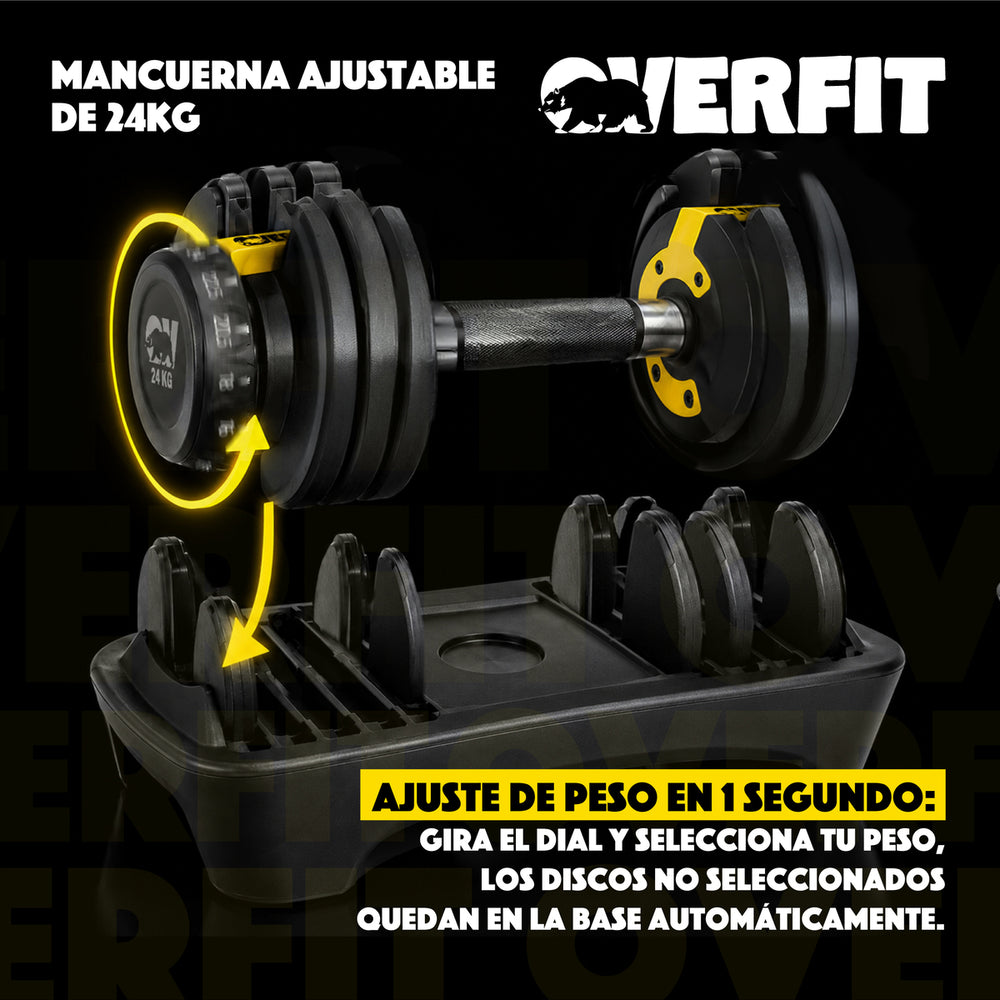 Mancuerna Ajustable 24kg Overfit - imagen 4
