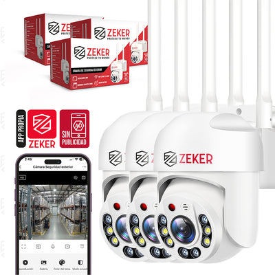 Pack x3 Cámara de Seguridad Wifi Impermeable Zeker 2MP 5G