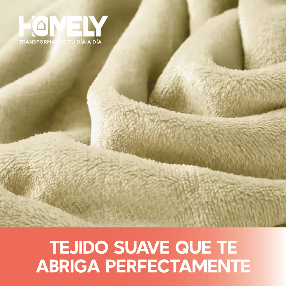 Frazada Polar Termica 2 Plazas Homely Manta 150x200cm Beige