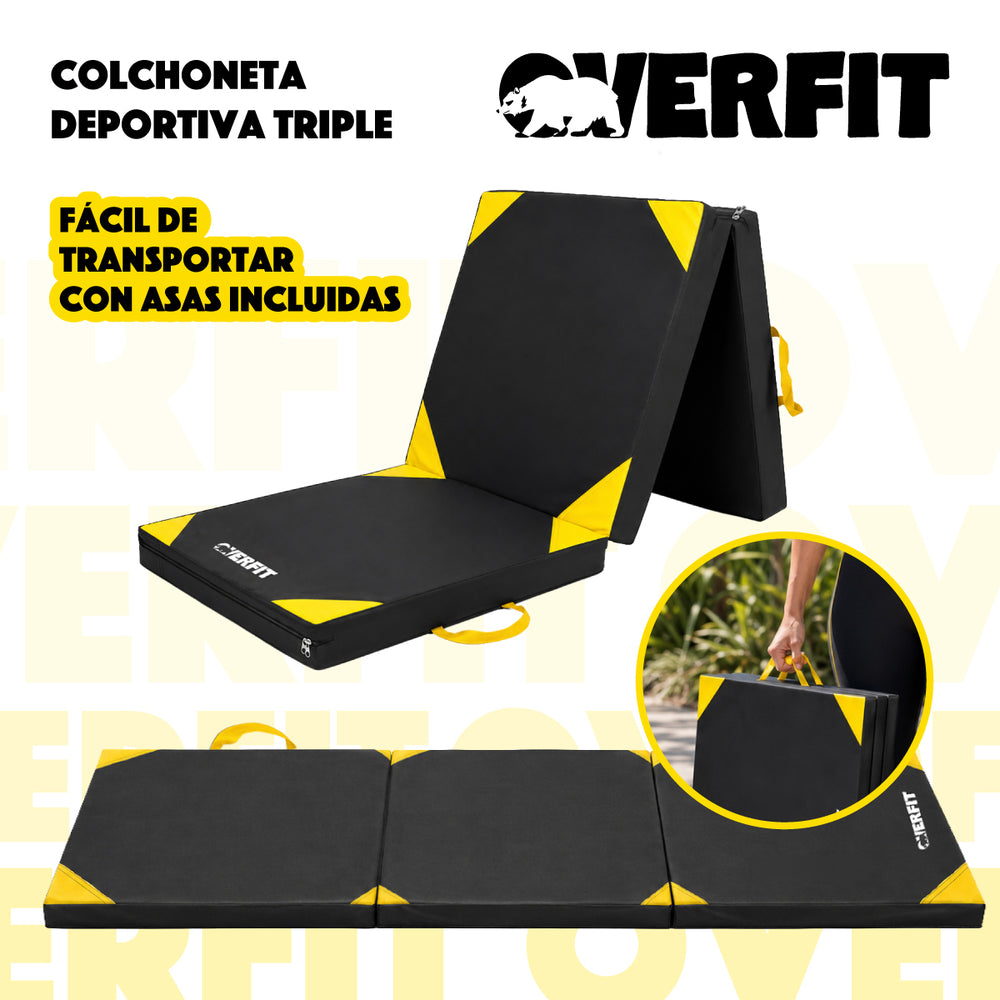 Colchoneta Deportiva Triple Overfit Ejercicios Plegable