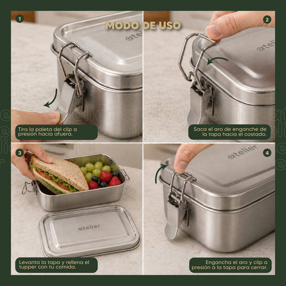 Tupper Frasco 850ml Atelier Acero Inoxidable Individual