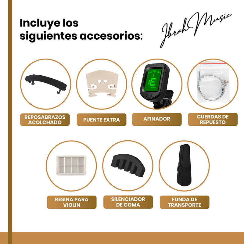 Pack Violín marrón + accesorios