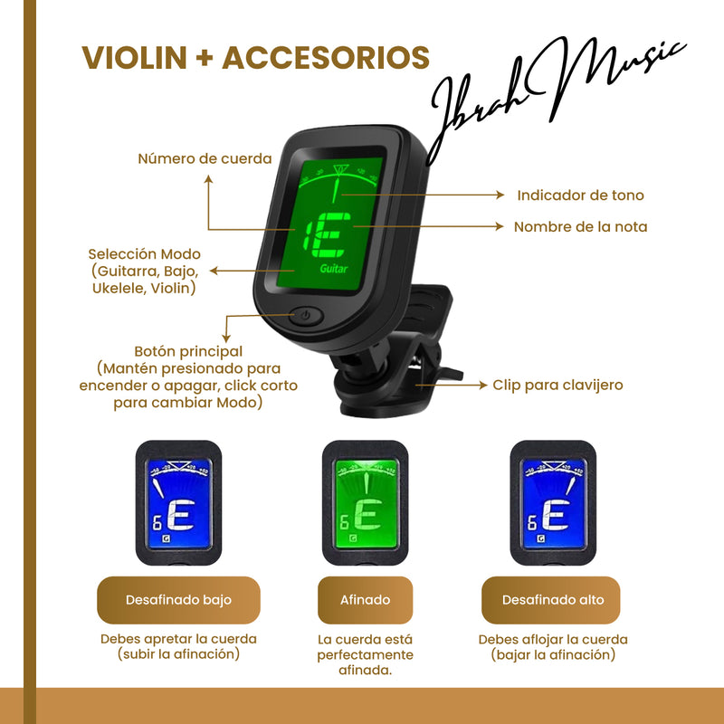 Violin 4/4 Acustico Ibrah Music Estuche y Arco + Accesorios