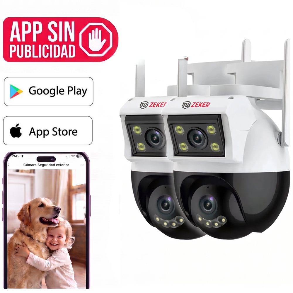 Camara de Seguridad Domo Zeker 4MP 5G Wifi Impermeable X2