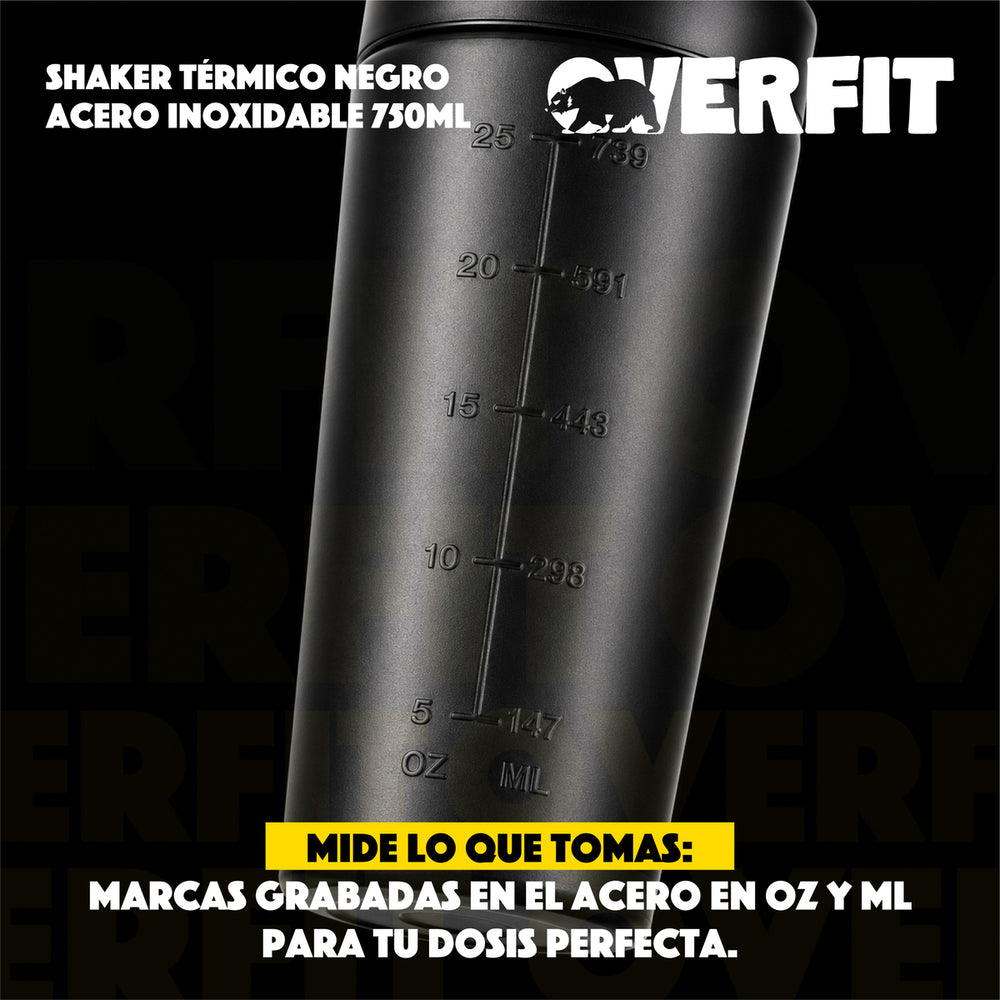 Shaker Termo proteina 750 ml mezclador negro