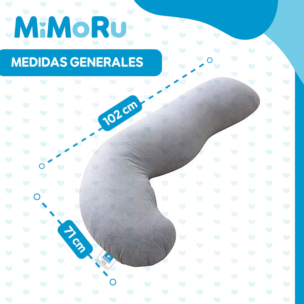 Cojin Maternal De Lactancia Embarazada Mimoru Almohada 102x71 Cm Funda Extra Suave Para Dormir Antimolestia Gris - Default Title