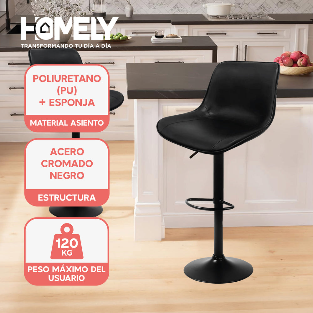 Taburete Silla De Bar Homely Altura Regulable Cocina 80cm