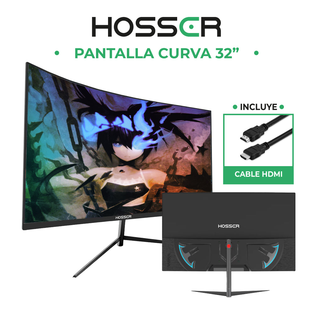 Monitor PC Gamer Curvo 32 Pulgadas Hosser FHD Gaming