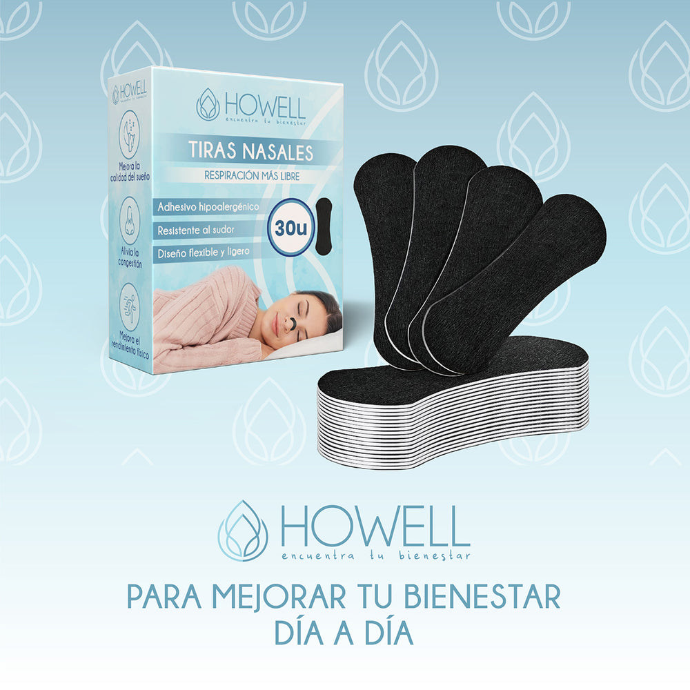 Tiras Nasales Howell Dilatador Nasal 30 Unidades Negro