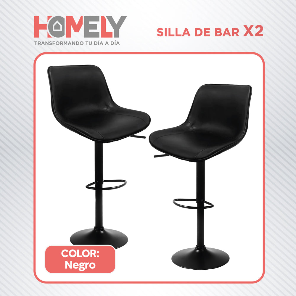 Taburete Silla De Bar Homely Altura Regulable Cocina 80cm X2