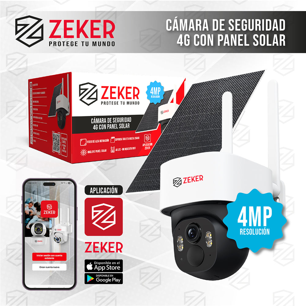 Cámara De Seguridad 4G Solar Exterior 4MP Zeker