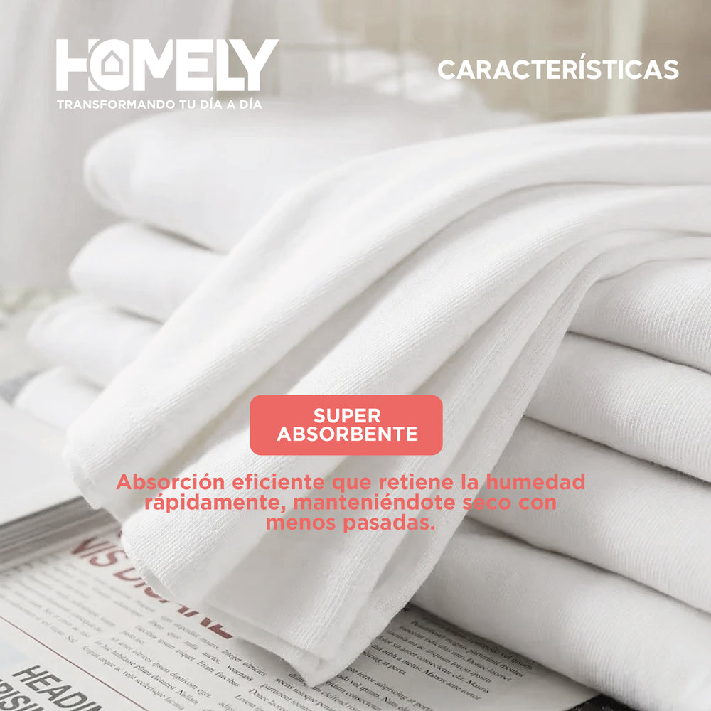 Toallas de Baño Algodon Homely 350 Gsm Cuerpo y Manos Set X2