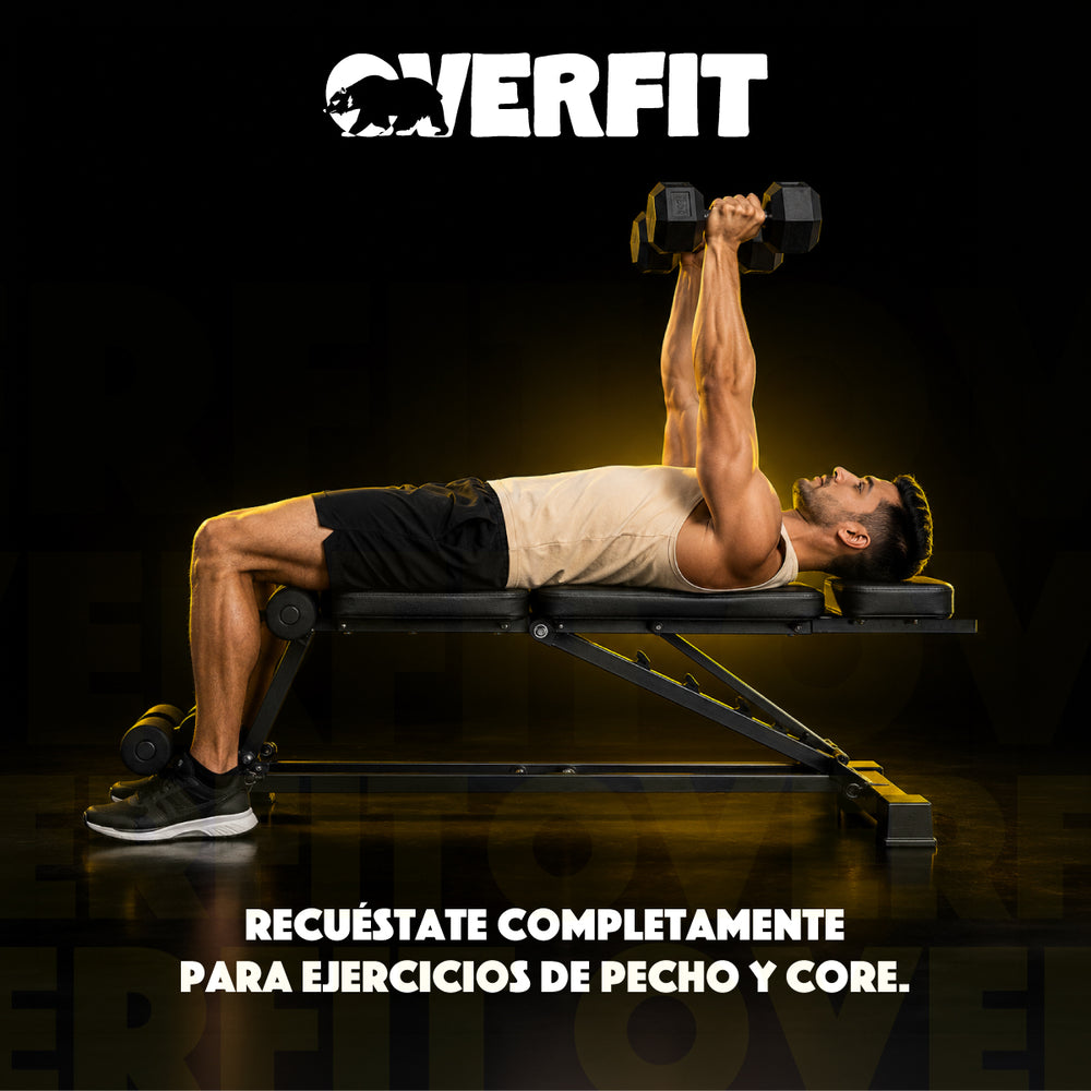 Banco Reclinable Gym Con bandas De Resistencia Overfit