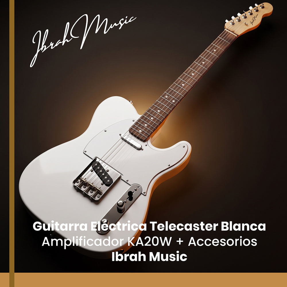Guitarra Eléctrica Ibrah TC Style Blanca - Vista frontal