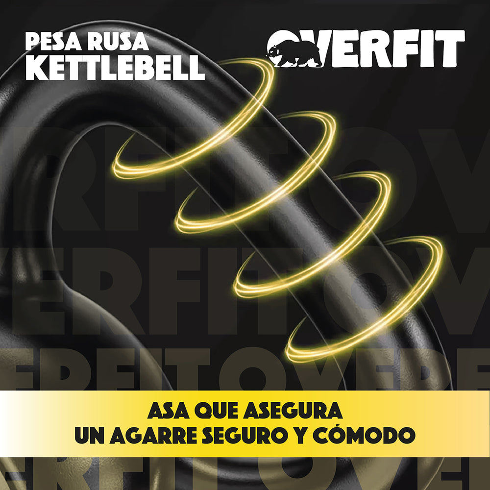 Pesa Rusa Kettlebell 12kg Overfit Entrenamiento PVC Cemento