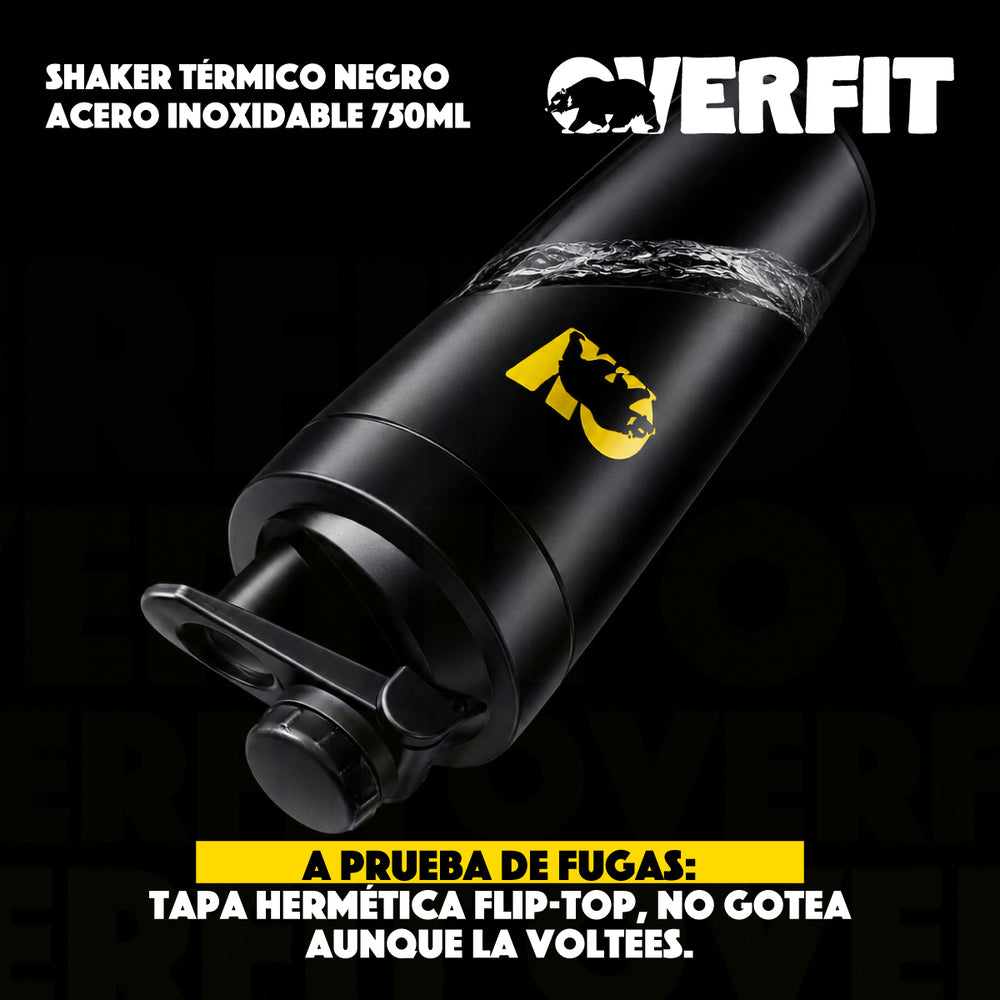 Shaker Termo proteina 750 ml mezclador negro