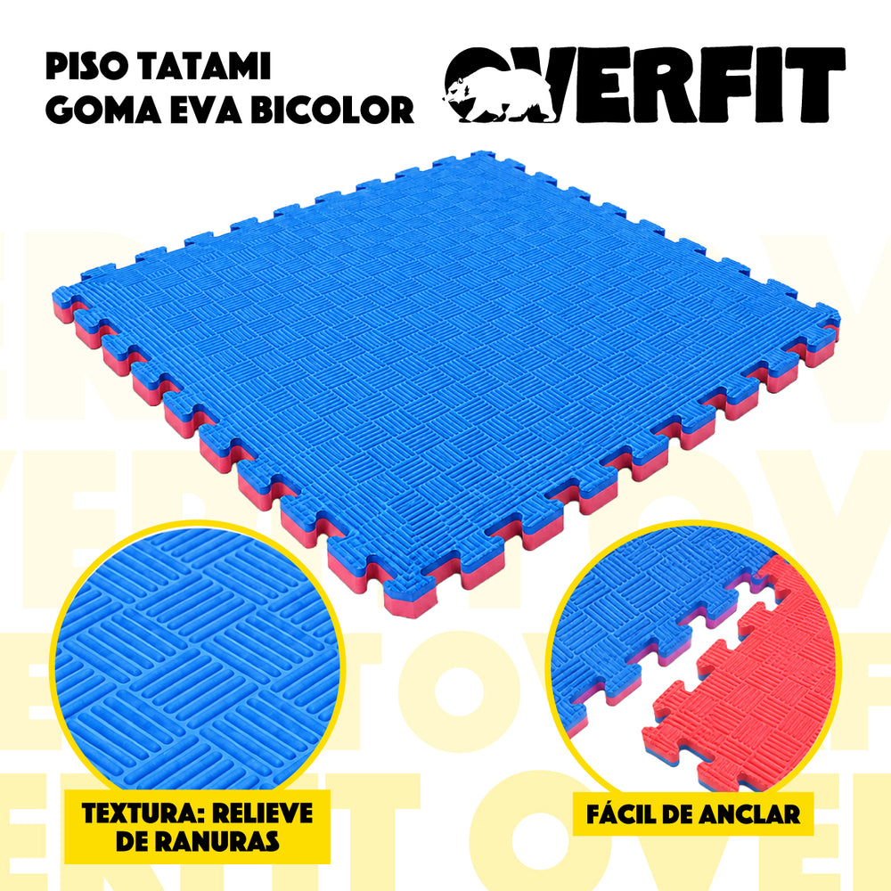 Piso Goma Eva Alfombra Deportiva Gimansio Overfit 20mm 100x100cm
