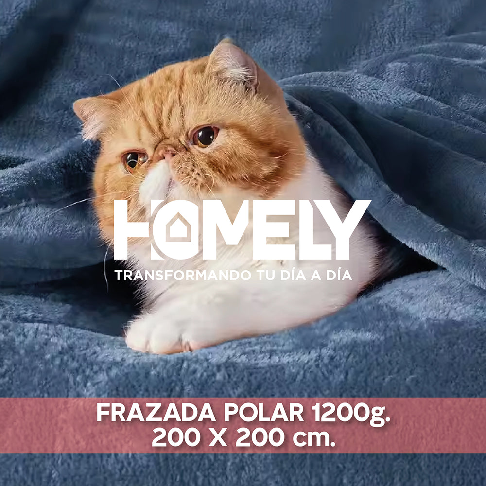 Frazada Polar Termica King Homely Manta 200x200cm Gris