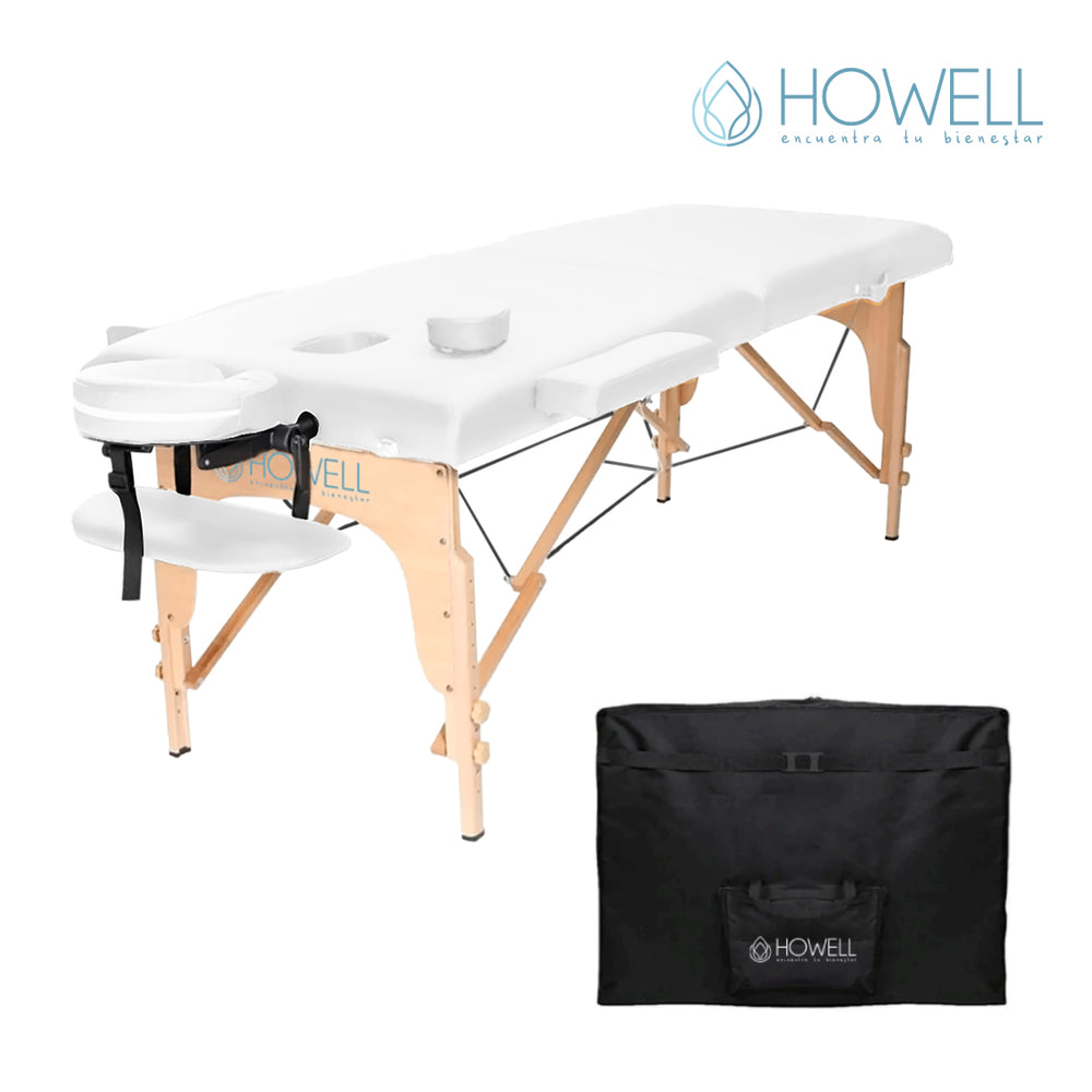 Camilla De Masajes Blanca Portátil Howell Plegable + Bolso