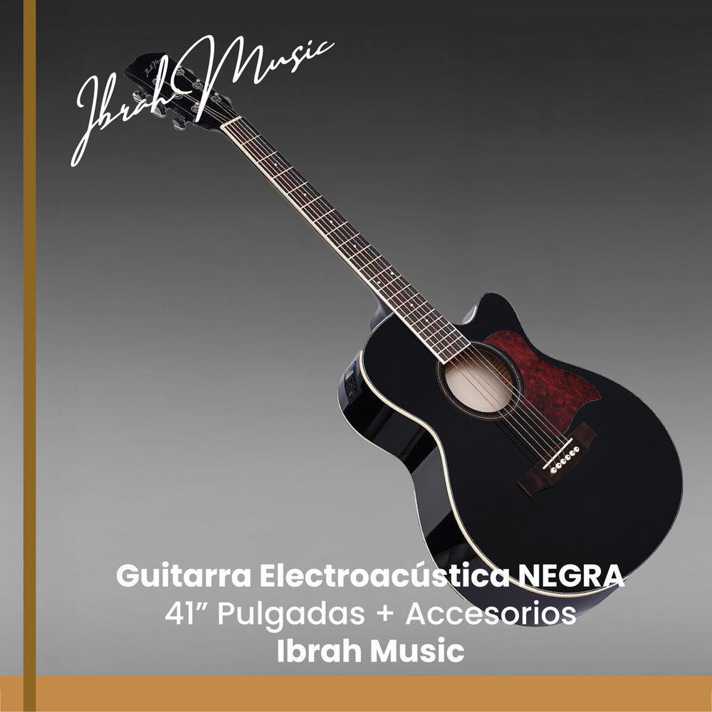 Guitarra Electroacustica Ibrah Music 41 Pulgadas Funda + Acc