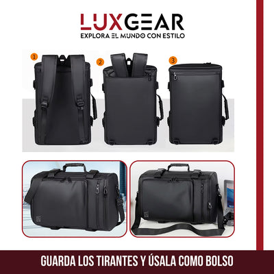 Mochila Notebook Antirrobo Luxgear Sleek Impermeable 3 en 1