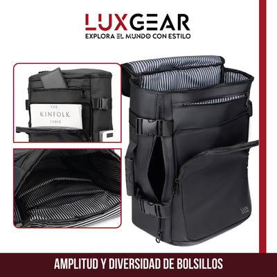 Mochila Notebook Antirrobo Luxgear Sleek Impermeable 3 en 1