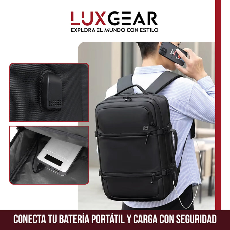 Mochila Notebook Viaje Luxgear Elite Impermeable Ejecutiva