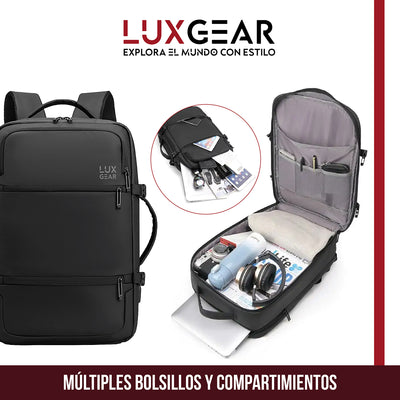 Mochila Notebook Viaje Luxgear Elite Impermeable Ejecutiva