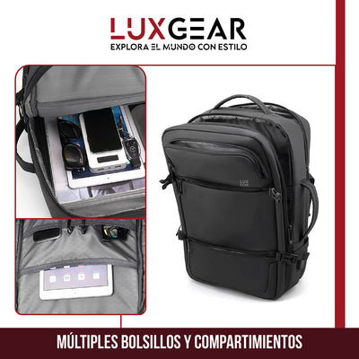 Mochila Notebook Viaje Luxgear Elite Impermeable Ejecutiva